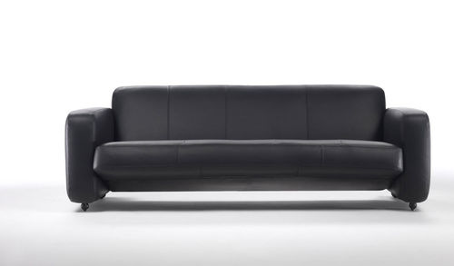 Modernes Sofa - CESARE - Meritalia - Leder / schwarz / 3 Plätze