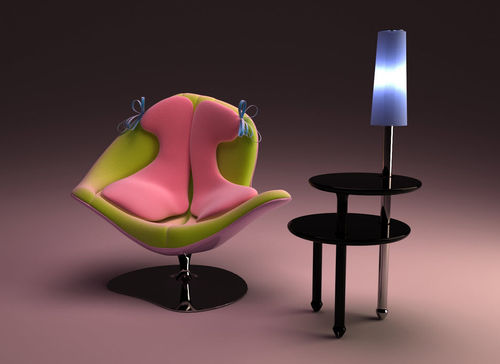 Sessel / originelles Design - ORIGINE DU MONDE - Meritalia - Polyurethan