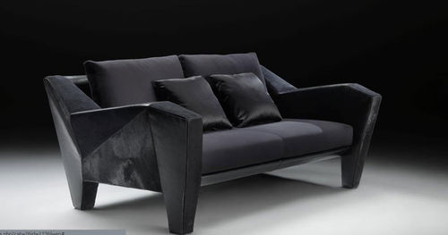 Sofa / originelles Design - STRADIVANI - Meritalia - Stoff / schwarz / von Mario Bellini
