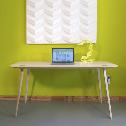 Bodenstehender Schreibtisch - Two Tone - MIO - für 2 Personen / modern / Esche