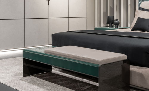 Moderner Bettbank - RIVERSIDE - MisuraEmme SpA - Leder / Metall / Marmor