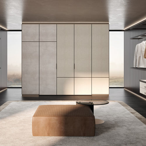 Tür für Einbauschrank / Holzfurnier - PUZZLE - MisuraEmme SpA - für Innenbereich / Aluminium / Stoff