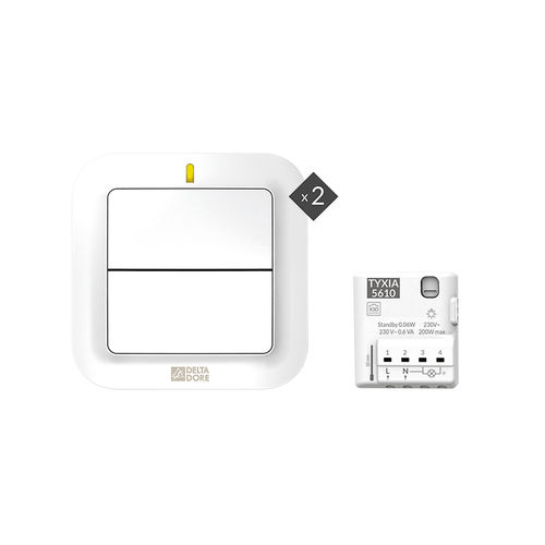 Druckschalter - TYXIA 611 PACK - DELTA DORE - Aufputz / doppelt / modern