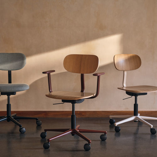 Aluminium-Arbeitsstuhl - PLC STUDIO - Modus - Stoff / Nylon / mit Rollen