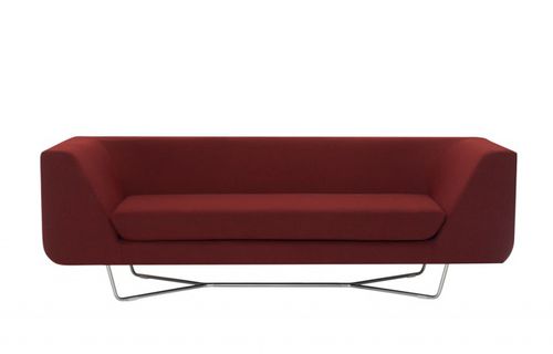 Modernes Sofa - BERNARD - Modus - Stoff / Leder / rot