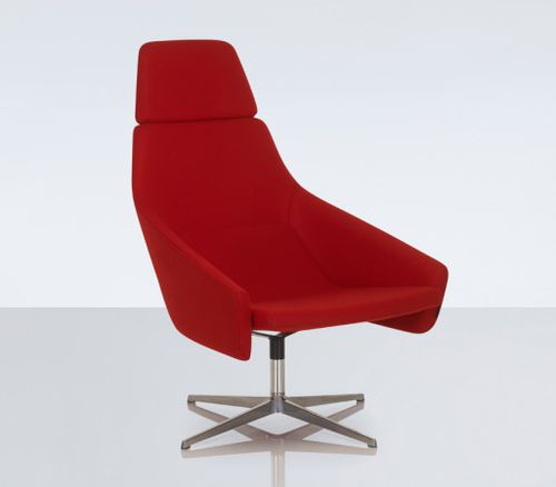 Moderner Sessel - WRAP - Modus - Leder / mit Kopfstütze / mit Mittelfuß