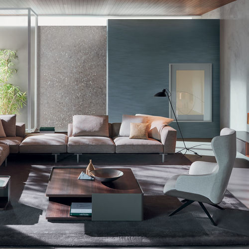 Moderner Couchtisch - HUBERT - Molteni&C - Holz / Gestell aus Holz / Gestell aus Leder