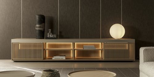 Moderne Wohnwand - LIVING BOX - Molteni&C - Design / Holzfurnier / Marmor