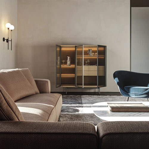 Moderne Wohnwand - LOGOS - Molteni&C - Metall / Bronze / Holz