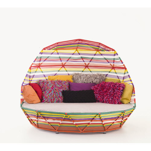 Moderne Récamiere - TROPICALIA - MOROSO - Stoff / lackierter Stahl / Gestell aus Metall