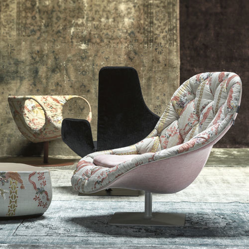 Moderner Sessel - BOHEMIAN - MOROSO - Leder / Stoff / Harz