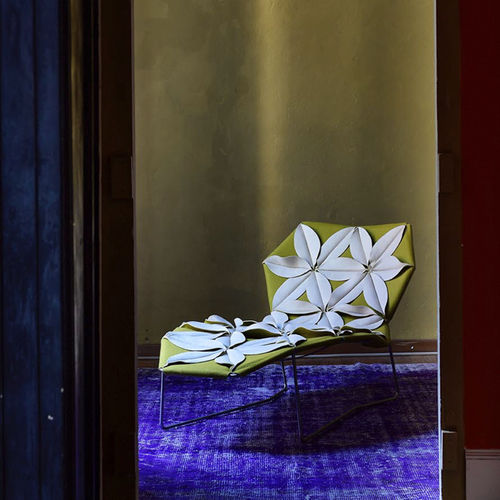 Liege / originelles Design - ANTIBODI - MOROSO - Stoff / Leder / Edelstahl