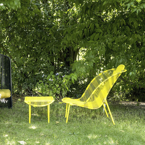 Moderner Sessel - IMBA - MOROSO - Polyethylen / Stahl / mit Fußstütze