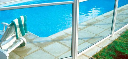 Absperrung für Pool - Horizal - Schutz / Aluminium / Glas