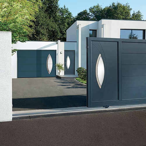Schiebetor - AKORDIA : ANTALYA - Horizal - Aluminium / Lamellen / Platten