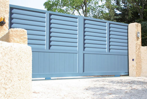 Schiebetor - CONTEMPORAIN : GARITA - Horizal - Aluminium / Stab / motorisiert