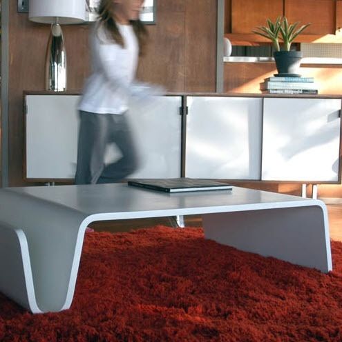 Moderner Couchtisch - SCANDO - Offi - lackiertes Holz / rechteckig / für Privatgebrauch