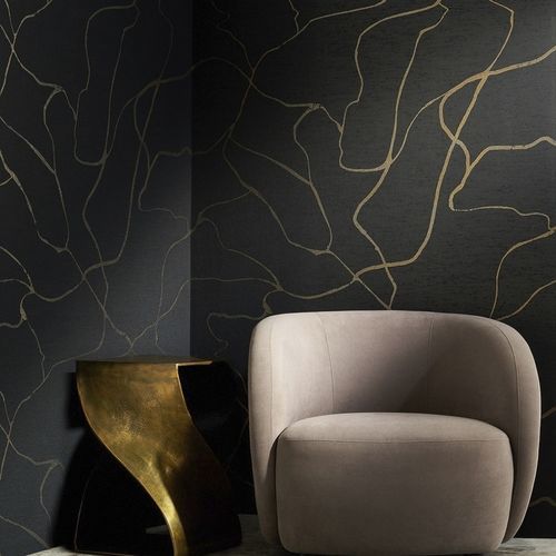 Moderne Tapete - Lustrous Lines - Phillip Jeffries - Stoff / abstraktes Motiv / Metalloptik