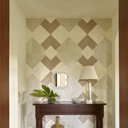 Moderne Tapete - Arrowroot Inlay - Phillip Jeffries - Naturfaser / geometrisches Muster / Stoffoptik