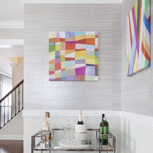 Moderne Tapete - Abaca Mist - Phillip Jeffries - Naturfaser / Metall / einfarbig