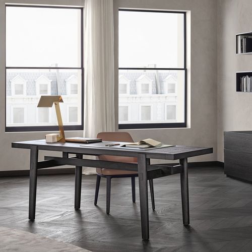 Bodenstehender Schreibtisch - HOME HOTEL  - Poliform - modern / Holzfurnier / Leder