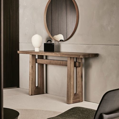 Moderner Konsolentisch - NARA - Poliform - Massivholz / Gestell aus Massivholz / rechteckig