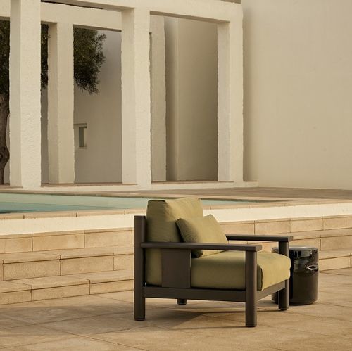 Moderner Sessel - KETCH - Poliform - Stoff / Massivholz / Iroko