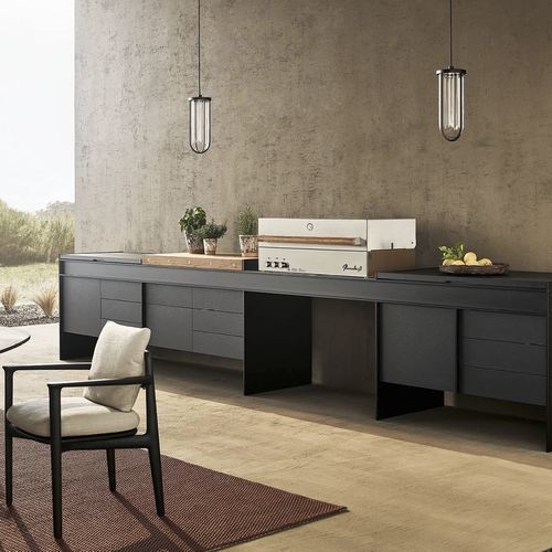 Outdoor-Küche - LAND  - Poliform - modern / Stahl / Aluminium