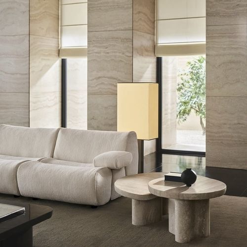 Moderner Couchtisch - ERNEST - Poliform - Ulme / Marmor / Granit