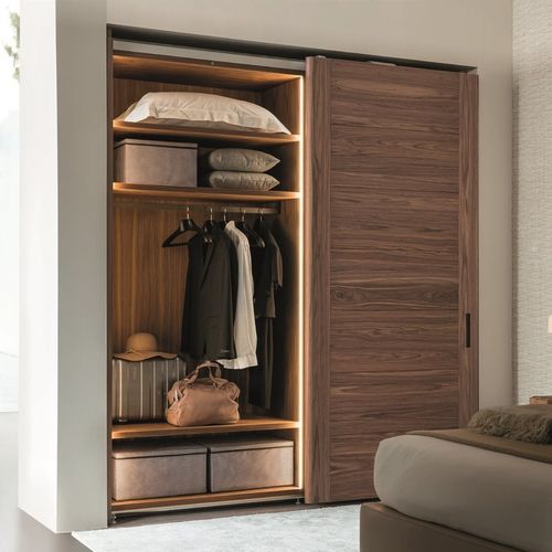 Einbaukleiderschrank - GLADKO - Porada - modern / Metall / Leder