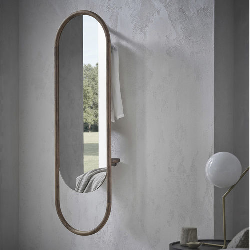 Wandmontierter Spiegel - BACKSTAGE - Porada - modern / oval / Nussbaum