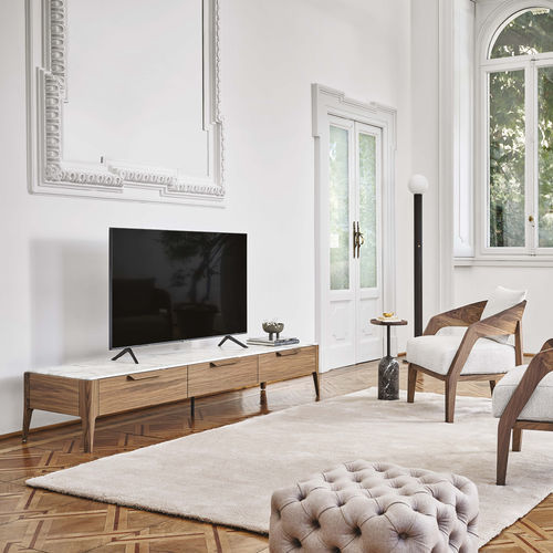 Modernes Fernsehmöbel - ATLANTE  - Porada - lowboard / mit Schubladen / mit integriertem Stauraum