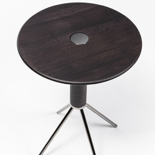 Moderner Couchtisch - JEÑO H40 TONDO - Porada - Eiche / Gestell aus Metall / rund