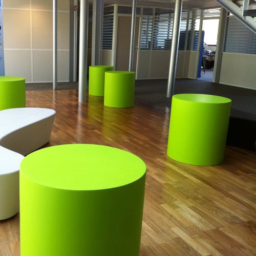 Modernes Sitzkissen - RONDO 03 - SDC_lab - Stoff / Leder / hochdichter Schaumstoff, beschichtet