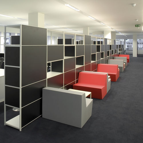 Moderne Polsterbank - PRIMARY DUO  - SDC_lab - Stoff / Leder / hochdichter Schaumstoff, beschichtet