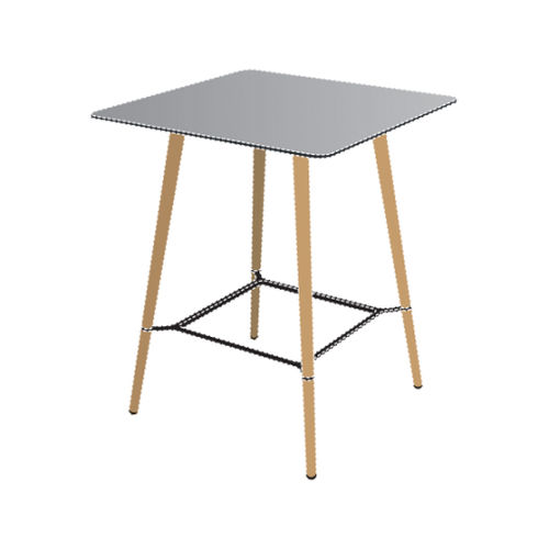 Klassischer Stehtisch - PILOT - SDC_lab - HPL / Gestell aus Holz / quadratisch