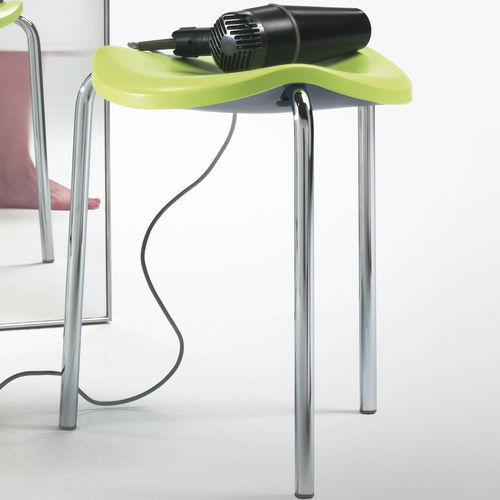 Moderner Hocker - WELL - REXITE - Technopolymer / Gestell aus verchromtem Stahl / mit 3 Beinen