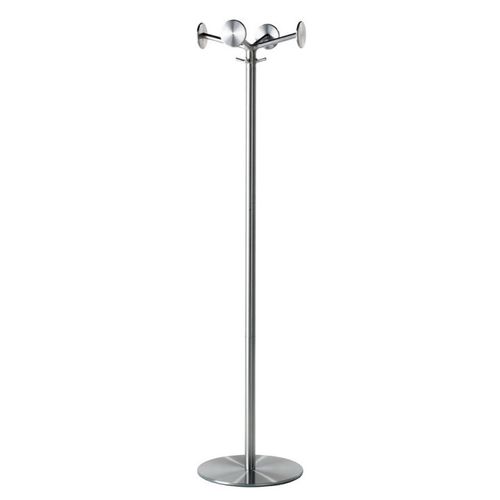 Bodenstehender Garderobenständer - NOX IPSO - REXITE - modern / gebürsteter Edelstahl / silberfarben