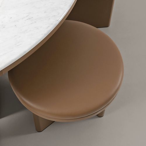 Moderner Hocker - AUDREY - Rivolta - Leder / MDF / Gestell aus Holz