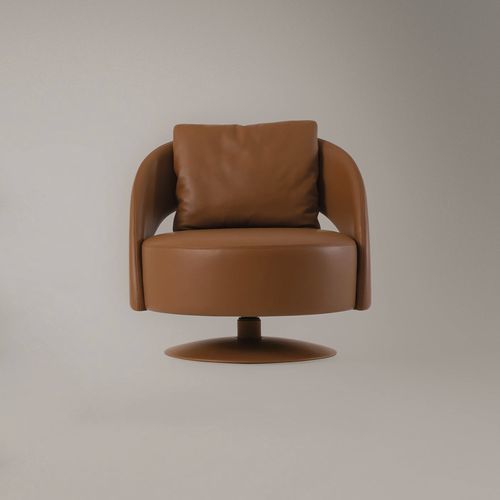 Moderner Sessel - SELENE - Rivolta - Leder / Stoff / Holz