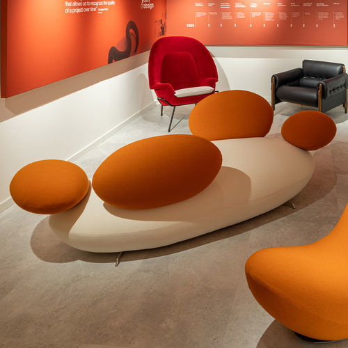 Sofa / organisches Design - Supersassi Belgorod - Rossi di Albizzate - Stoff / mit Armlehnen / weiß