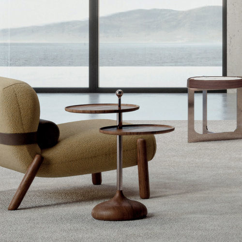 Moderner Beistelltisch - Trolly - Rossi di Albizzate - Holz / Gestell aus Holz / rund