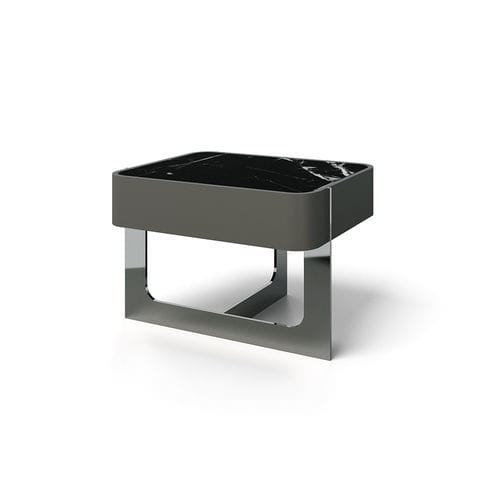 Moderner Beistelltisch - Sing Sing - Rossi di Albizzate - Marmor / Gestell aus Metall / rund