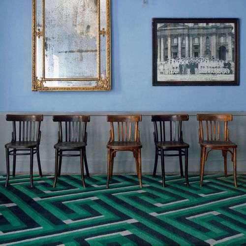 Moderner Teppich - KEY SHADOW - The Rug Company - mit geometrischen Motiven / Wolle / Tibetanische Wolle