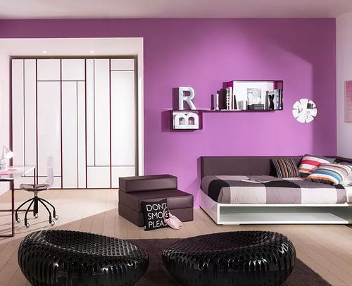 Weißes Kinderzimmer - KUBIKA - Sangiorgio Mobili - violett / Acryl / Aluminium