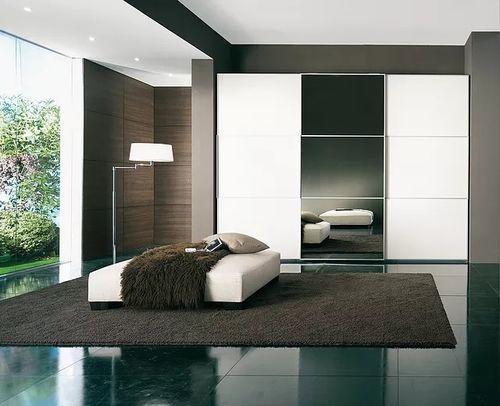Moderner Kleiderschrank - Sangiorgio Mobili - Holz / lackiertes Glas / mit Schiebetür