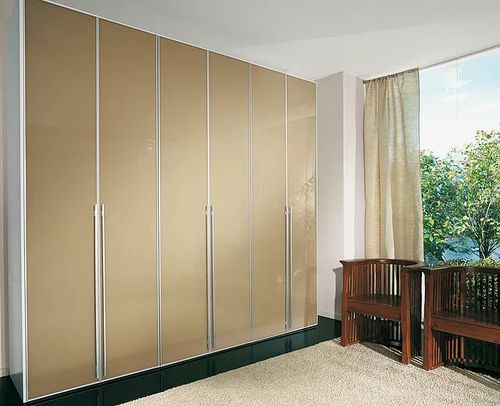 Moderner Kleiderschrank - Sangiorgio Mobili - Holz / lackiertes Glas / anodisiertes Aluminium