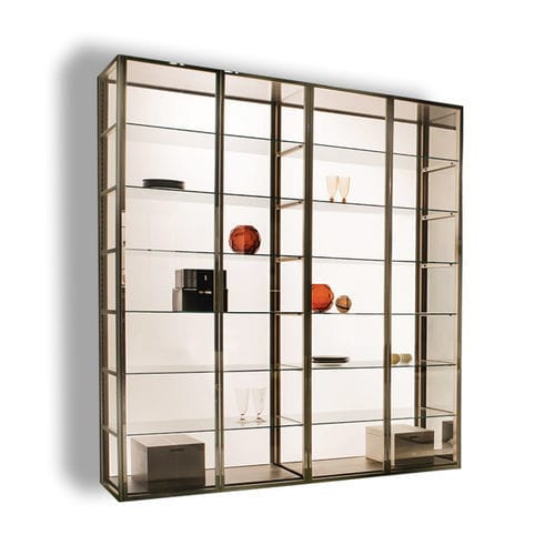Vitrinenschrank / minimalistisches Design - NUDE  - SCIC - freistehend / Glas / Bronze
