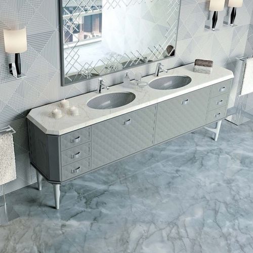 Doppelter Waschtisch-Unterschrank - BELLAGIO - SCIC - freistehend / lackiertes Holz / lackiertes Glas