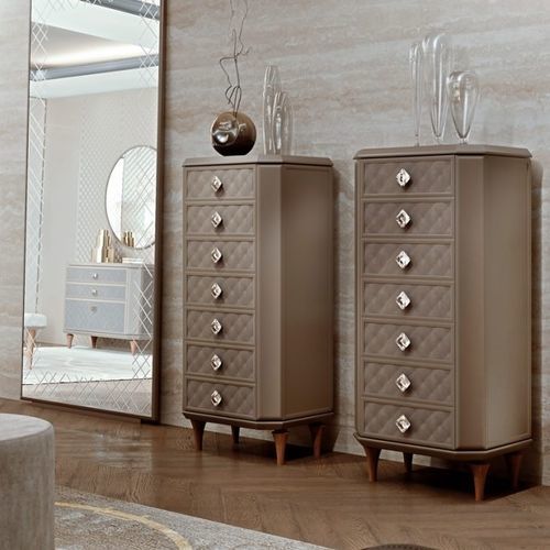 Klassischer Chiffonnier - BELLAGIO - SCIC - Holz / lackiertes Glas / braun